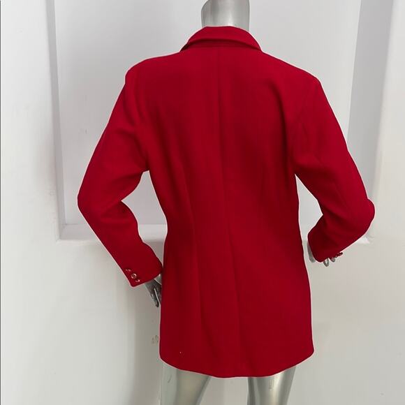 Unbranded Vintage Women’s Red Blazer Designer Button Front Closure and at Cuffs - Picture 2 of 16